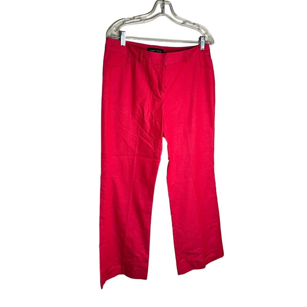 Larry Levine Trouser Pants Bootcut Leg Flat Front Pockets Red Womens Sizeâ 10